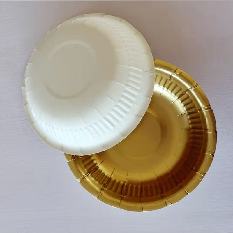 Disposable bowl 7.5-inch thick paper bowl household outdoor outing picnic barbecue round hot pot dipping sauce paper pulp Bowl