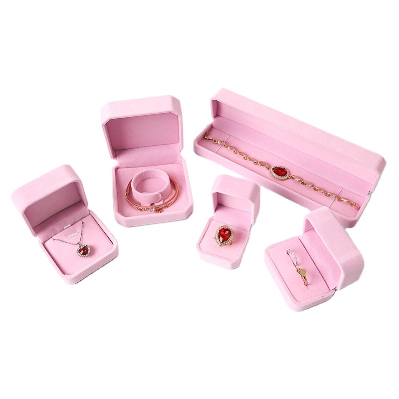 Manufacturer in Stock Wholesale Jewelry Jewelry Velvet Box Necklace Ring Bracelet Earrings Earrings Bracelet Packaging Box