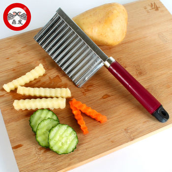 Creative kitchen multi-purpose vegetable cutter wavy potato cutting knife stainless steel strip cutter French fries knife grater