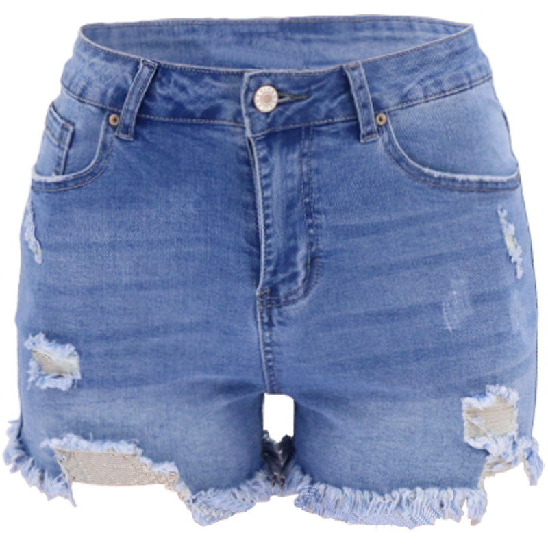 High Waisted Ripped Denim Shorts 4 Colors Available Casual Summer Wear Ready to Ship factory direct