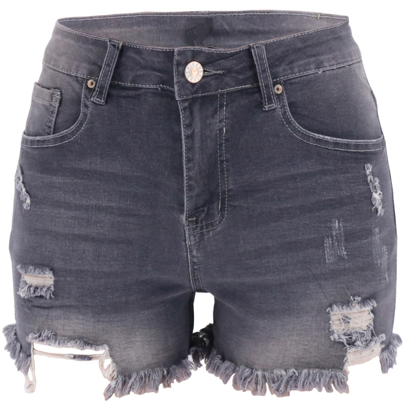 High Waisted Ripped Denim Shorts 4 Colors Available Casual Summer Wear Ready to Ship factory direct