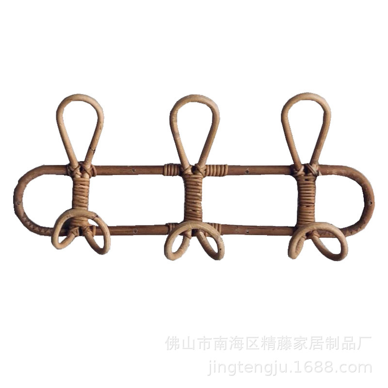 Handmade Indonesian children's clothing store rattan clothes rack hanger bedroom hat rack wall hook retro decoration