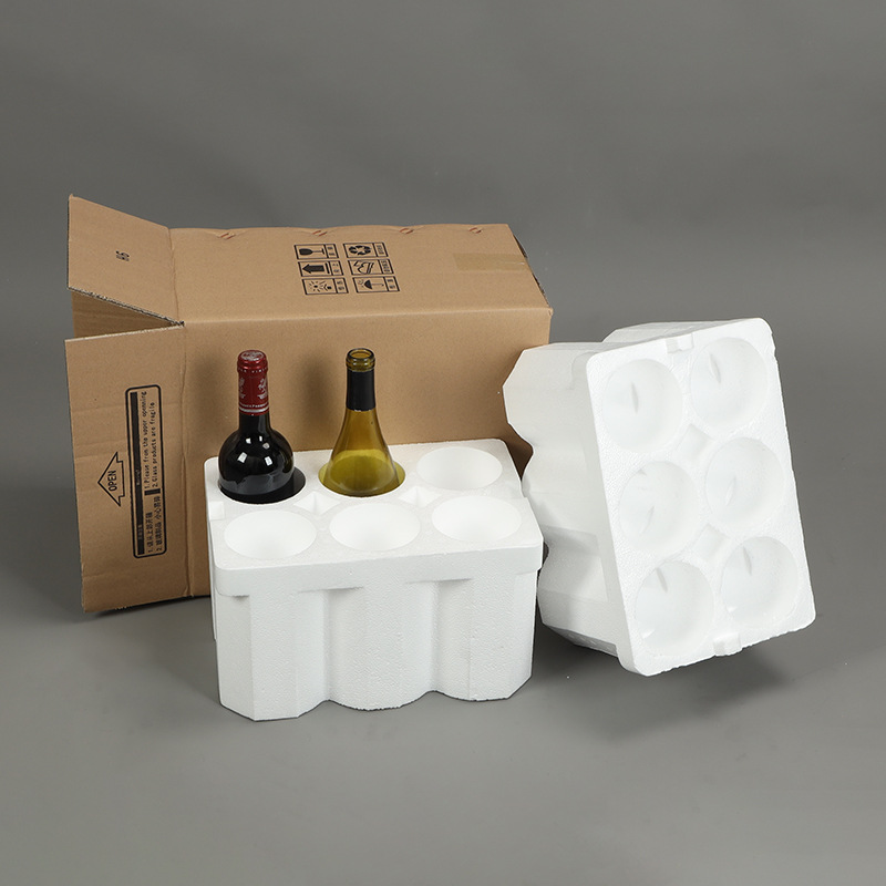 In Stock: 6 Red Wine Foam Boxes for Express Delivery, 11-Inch Diameter Boxes, Beverage Foam Boxes, Manufacturer's Logistics and Express Delivery Special Use