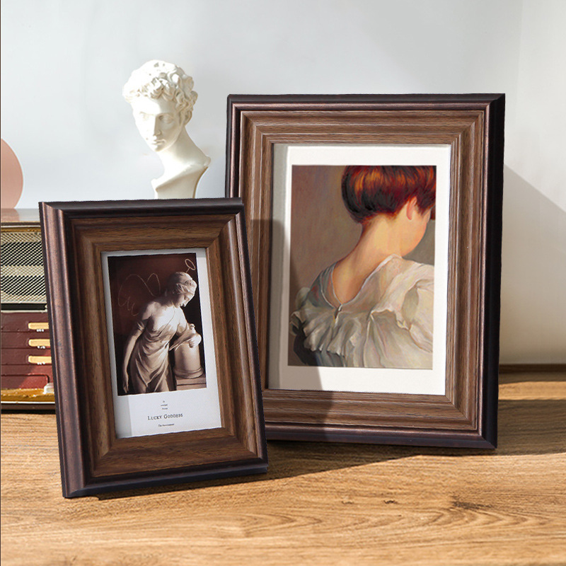 American small photo frame set table walnut color European picture frame 8 inch 6 inch 7 children like frame creative 10 inch B5A4
