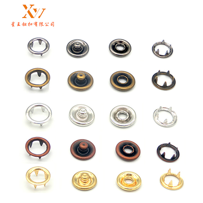 Factory straight hair five claw buckle copper hollow hidden buckle children button metal button