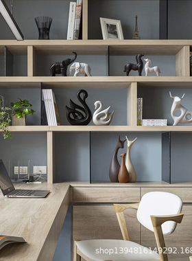 景德镇陶瓷摆件家居饰品北欧客厅电视柜酒柜玄关鹿装饰品创意摆设