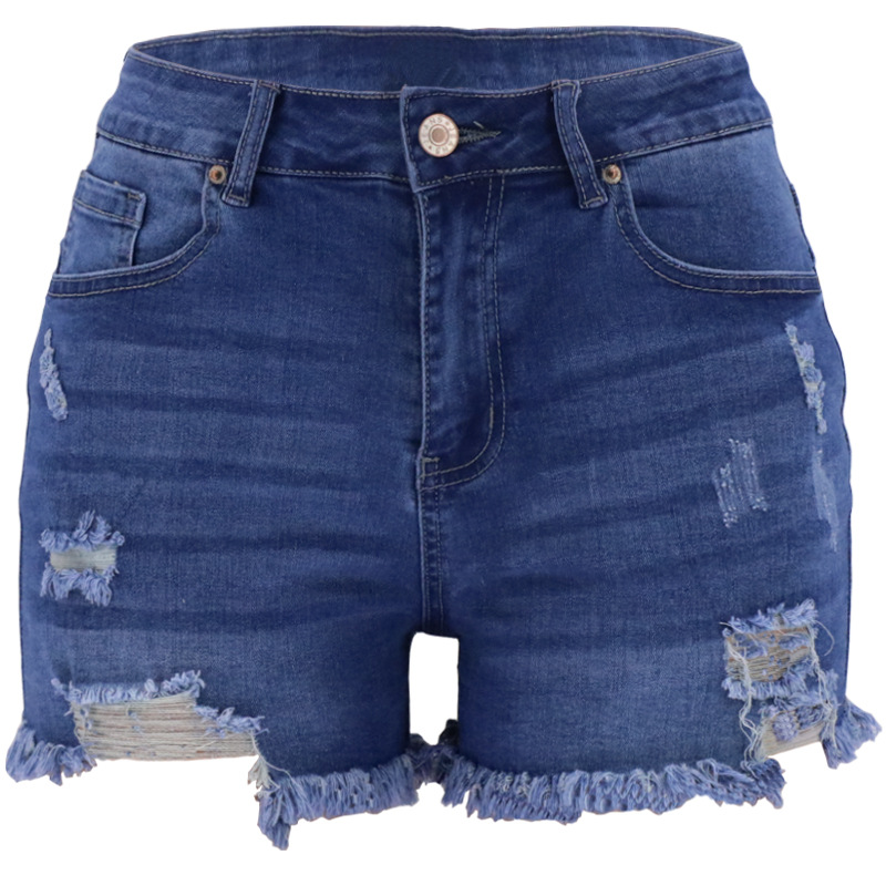 High Waisted Ripped Denim Shorts 4 Colors Available Casual Summer Wear Ready to Ship factory direct