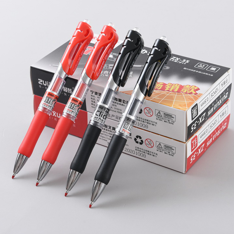ペンpen商品❗️ Zuixua Press Gel Pen Zx-35 Black 0.5mm Signature Pen Red Press