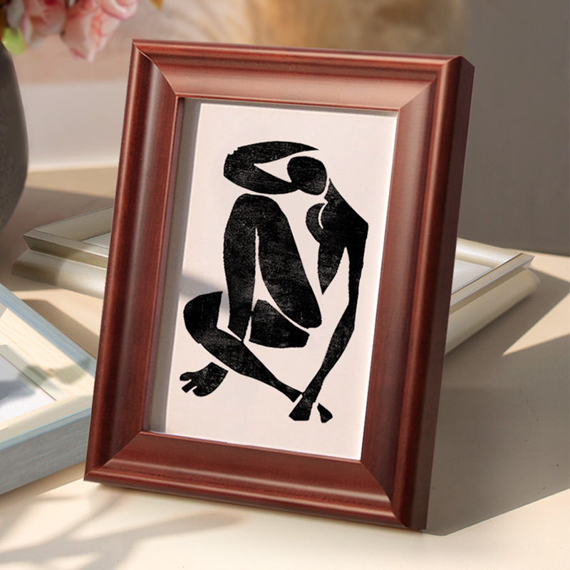 Solid wood table photo frame 6-inch 7 8 10 12-inch A4 B5 wall-mounted children's customized washable photo frame