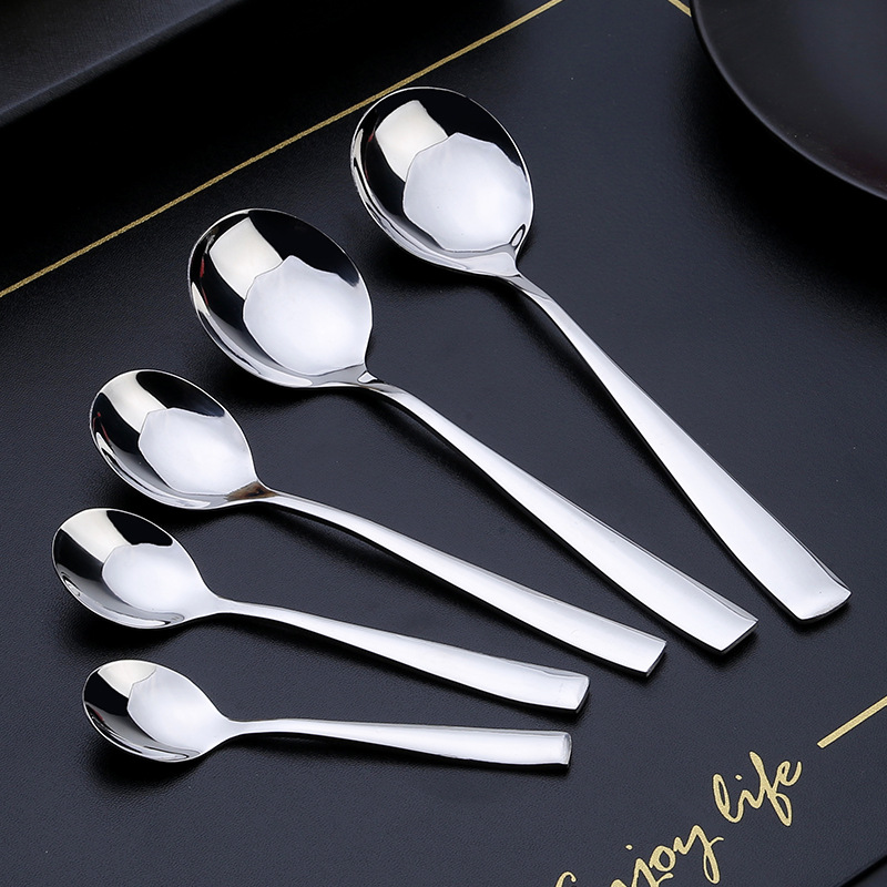 410 Stainless Steel Tableware Hotel Restaurant Western Food Knife, Fork and Spoon Set Western Steak Knife and Fork Tea Spoon Fork Spoon