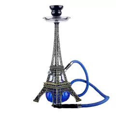 Cross-Border Metal Eiffel Tower Hookah Arabic Double-Tube Paris Tower Hookah Set Shisha