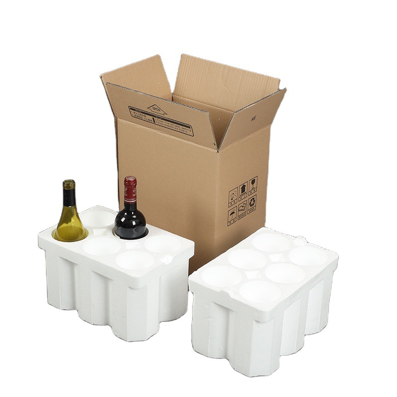 In Stock: 6 Red Wine Foam Boxes for Express Delivery, 11-Inch Diameter Boxes, Beverage Foam Boxes, Manufacturer's Logistics and Express Delivery Special Use
