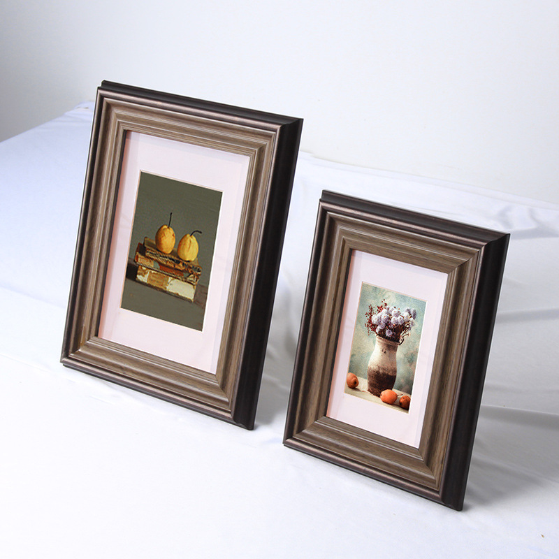 American small photo frame set table walnut color European picture frame 8 inch 6 inch 7 children like frame creative 10 inch B5A4