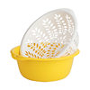 Camellia Drain Basket Plastic Kitchen Vegetable Washing Blue Double Layer Leakage Fruit Vegetable Basket Multi-use Wheat Ear Drip Sieve Vegetable Washing Basin