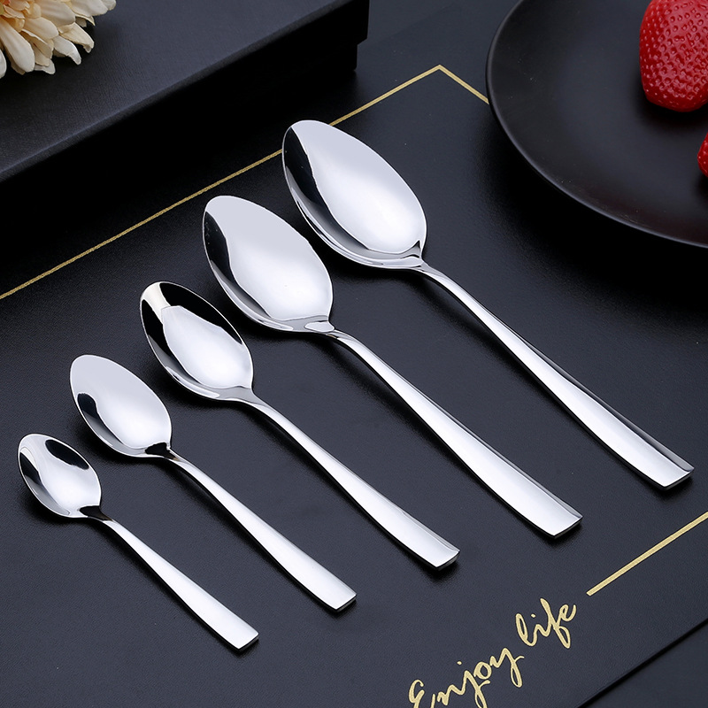 410 Stainless Steel Tableware Hotel Restaurant Western Food Knife, Fork and Spoon Set Western Steak Knife and Fork Tea Spoon Fork Spoon