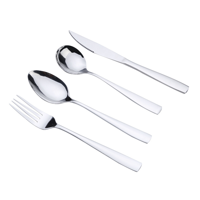 410 Stainless Steel Tableware Hotel Restaurant Western Food Knife, Fork and Spoon Set Western Steak Knife and Fork Tea Spoon Fork Spoon
