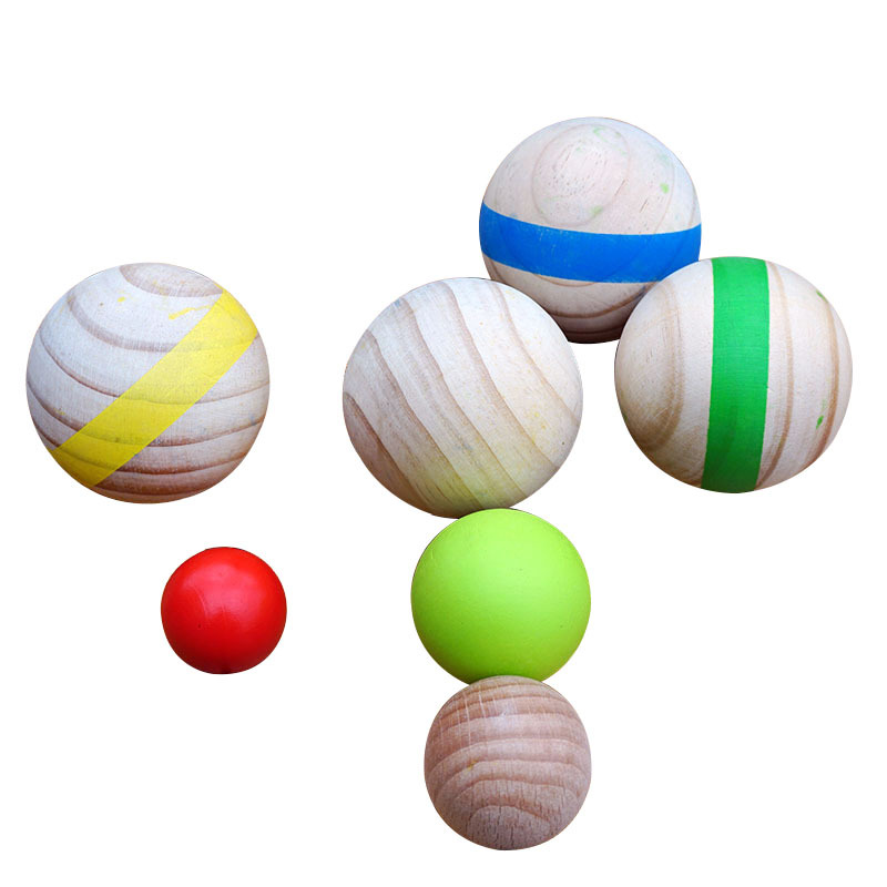 Solid wooden goal ball game 7cm solid wooden ball large ball DIY hand-painted solid wood toy ornaments with different diameters