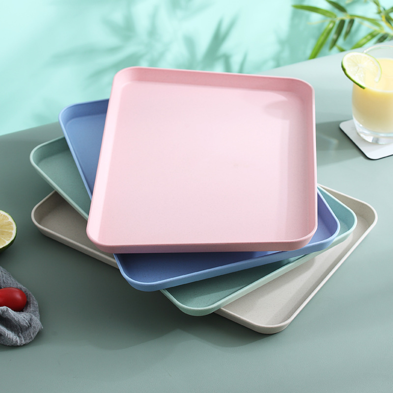 Tea Tray Living Room Cup Tea Cup Tray Household Rectangular Water Cup Tea Cup Plate Fruit Plate Nordic ins Plastic