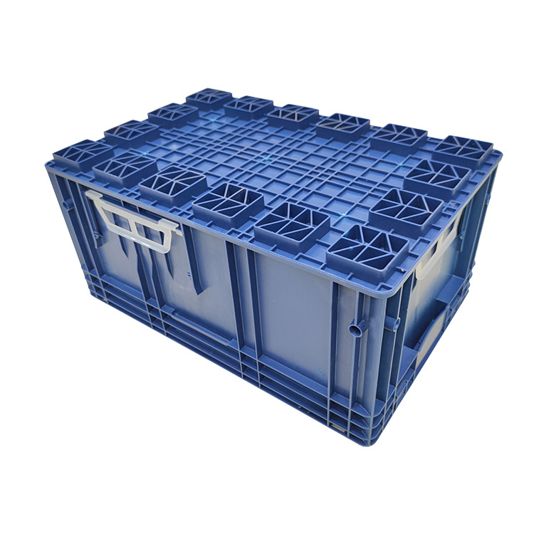 European standard R-KLT6429 reinforced bottom plastic turnover box German Blue 600*400*280 car parts box