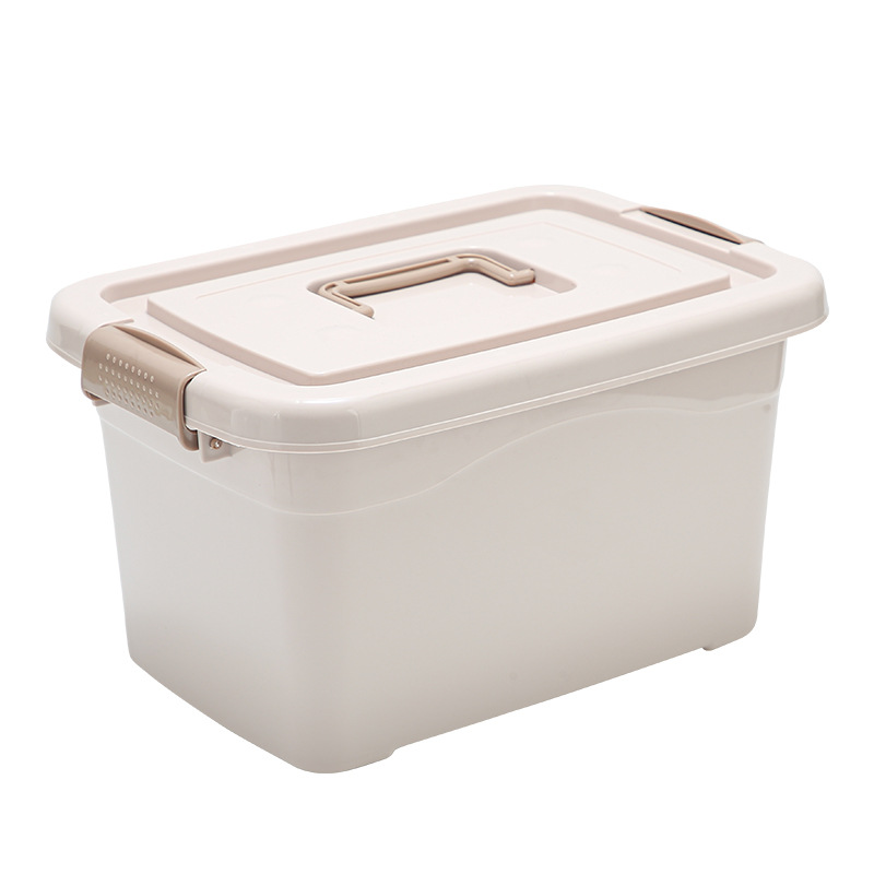 Transparent Storage Box Plastic Multi-Functional Portable Solid Color Miscellaneous Storage Box Baby Clothes Organizing Box Wardrobe