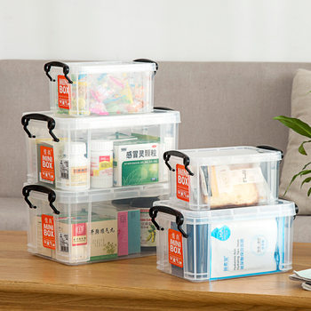 Desktop Transparent Portable Plastic Storage Box Underwear Magazine Stationery Toys Spare Medicine Storage Organizer