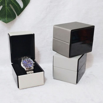 Pu Leather High-End Flip-Top Wrist Bracelet Box Single Packaging Box Storage Display Can Be Used as Logo Wholesale