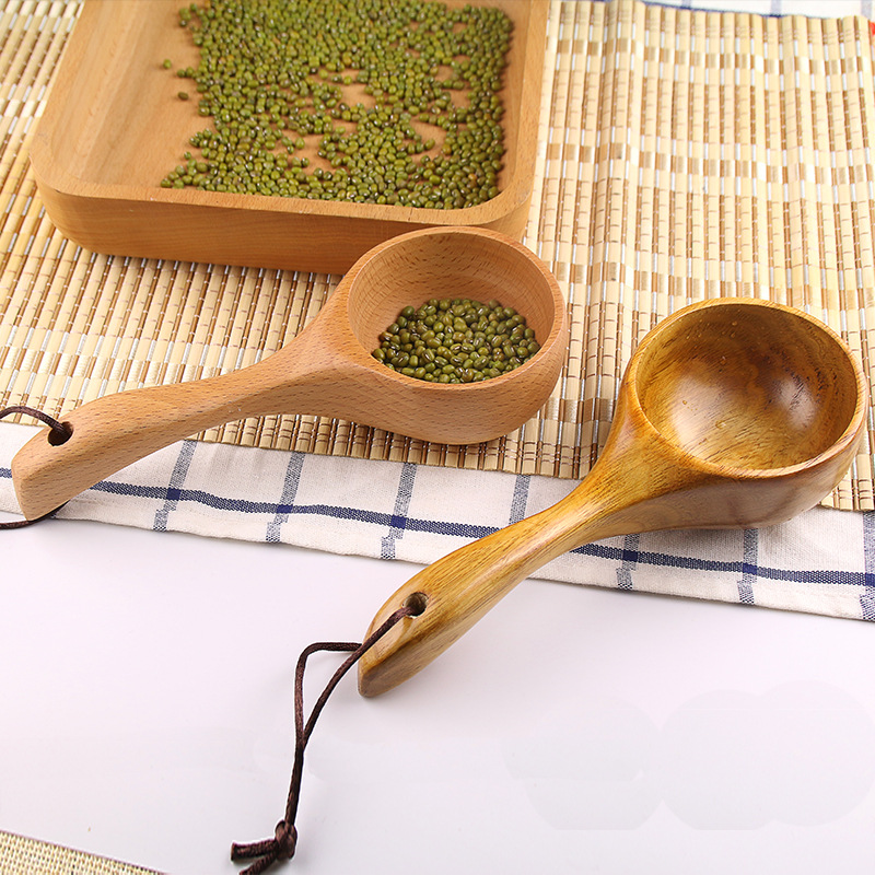 Wooden Soup Spoon Creative Home Sauna Water Scoop Screw Powder Home Rice Dessert Water Wood Spoon Kitchen Tableware