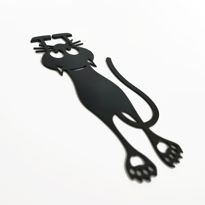 Creative hollow kitten plastic bookmark hollow bookmark black kitten hanging bookmark in stock wholesale