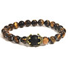 Cross-border new charm men's bracelet fashion luxury alloy crown tiger eye stone beads bracelet jewelry men