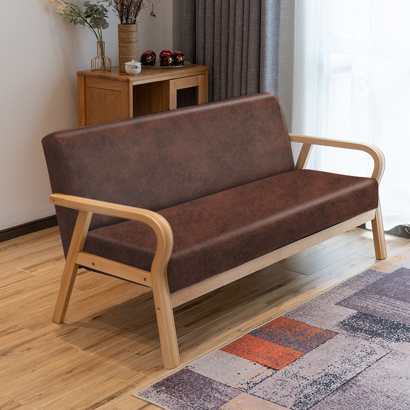 曲木扶手现代沙发新款田园布艺双人单人客厅实木日式简易沙发椅