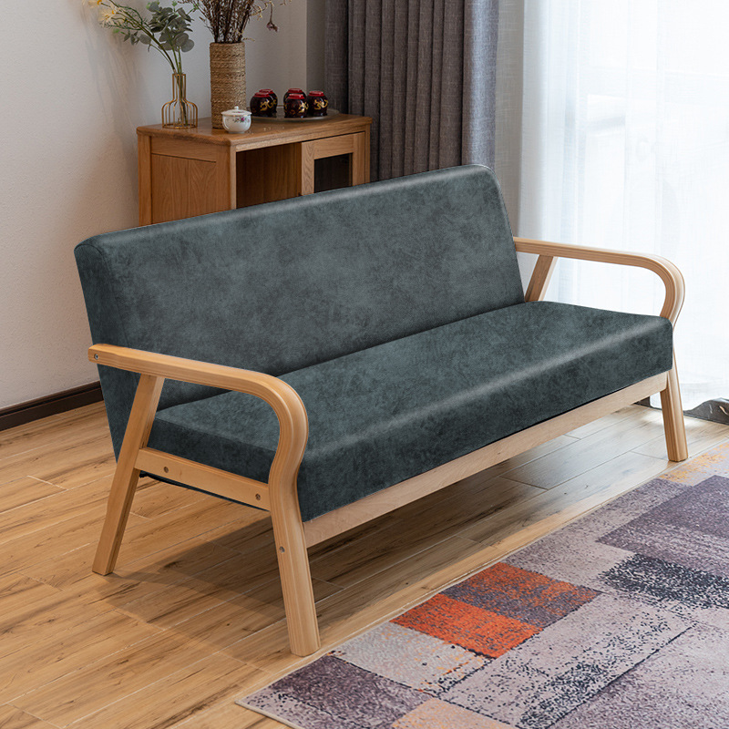 曲木扶手现代沙发新款田园布艺双人单人客厅实木日式简易沙发椅