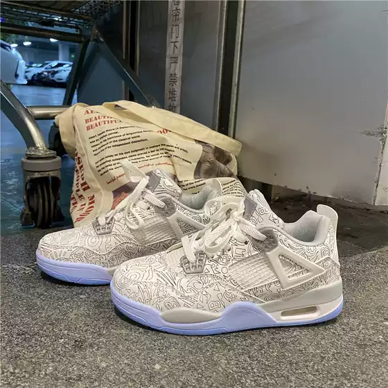 2025 Spring and Autumn College Retro Graffiti Air Cushion Running Shoes Ulzzang Hong Kong Style Casual Sports Shoes Men and Women Trendy