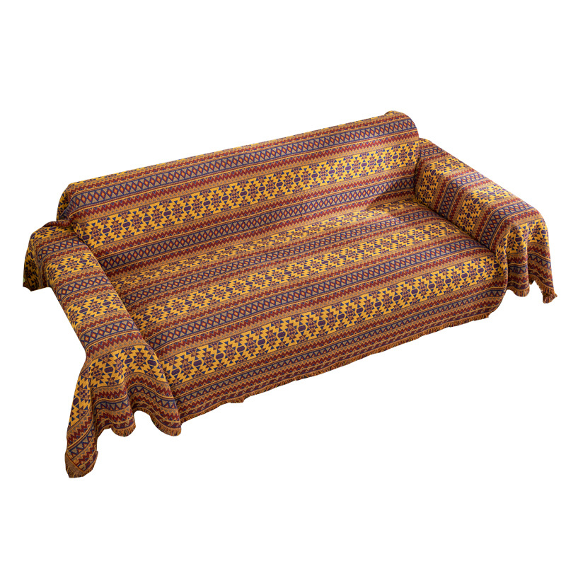 Ethnic-style Geometric Fashion Double-sided Blanket Non-slip Fashion Pastoral Knitted Sofa Towel Nordic Fashion Thread Blanket