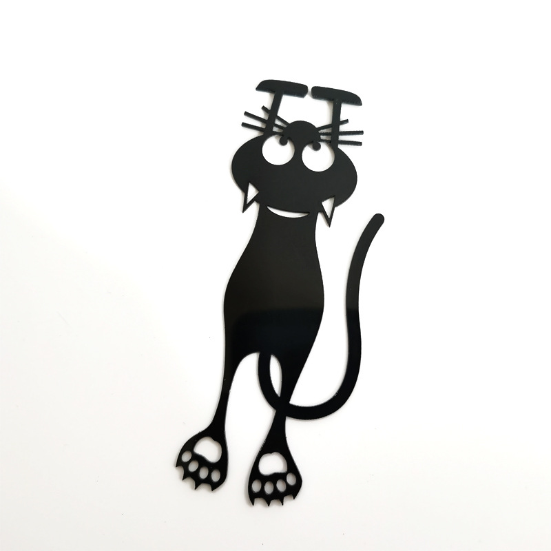 Creative hollow kitten plastic bookmark hollow bookmark black kitten hanging bookmark in stock wholesale