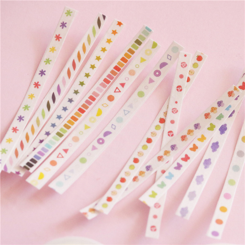 Cross-Border Stickers, Foreign Trade Supply, Fine Washi Tape, Gradient Thin Border DIY Decorative Journal Tape