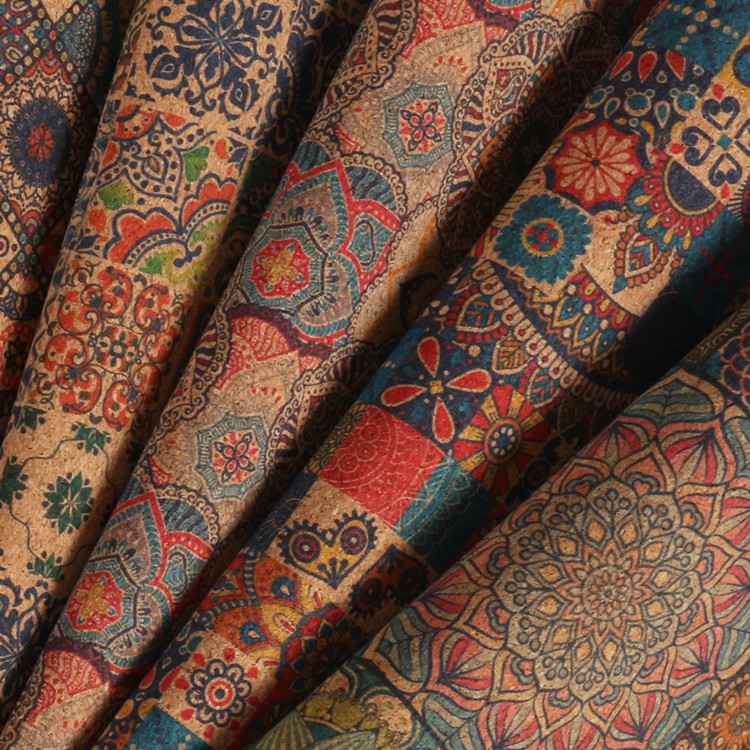 Artificial Leather Cork Print Pu Leather Luggage Handbag Fabric Wood Grain Decorative Leather Stationery Box Packaging Leather