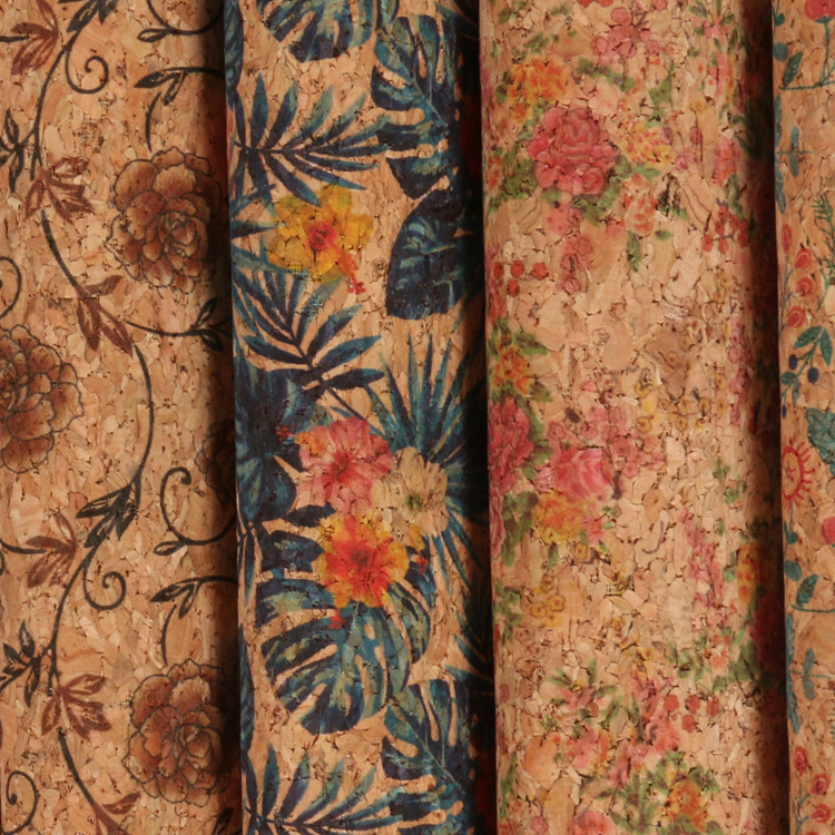 Artificial Leather Cork Print Pu Leather Luggage Handbag Fabric Wood Grain Decorative Leather Stationery Box Packaging Leather