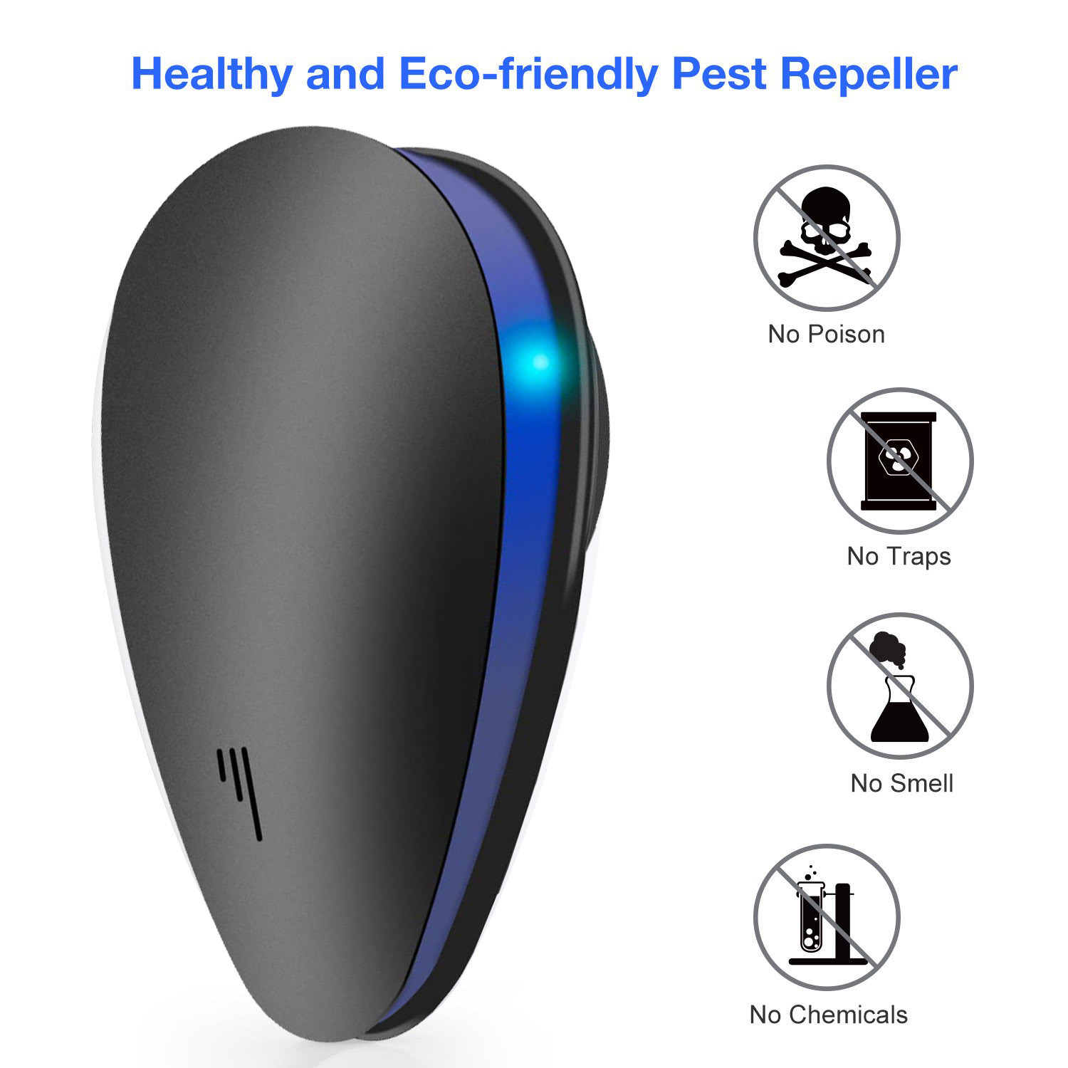 Amazon Home Ultrasonic Mouse Repellent Intelligent Frequency Conversion High Power Mite and Mosquito Repellent Cockroach Repellent