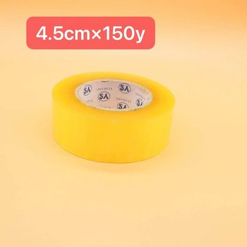 Warning Tape Sealing Tape 4.5cm150 High Adhesive Express Packaging Sealing Tape Beige Tape Transparent Adhesive