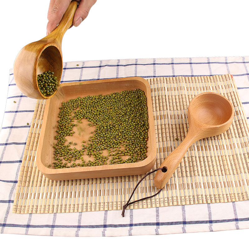 Wooden Soup Spoon Creative Home Sauna Water Scoop Screw Powder Home Rice Dessert Water Wood Spoon Kitchen Tableware