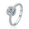 Cross-Mirror Classic Six-Claw Ring, High-End Heart Zircon Women's Ring, Environmentally Friendly Diamond Ring, European and American Luxury Trendy Jewelry Customization