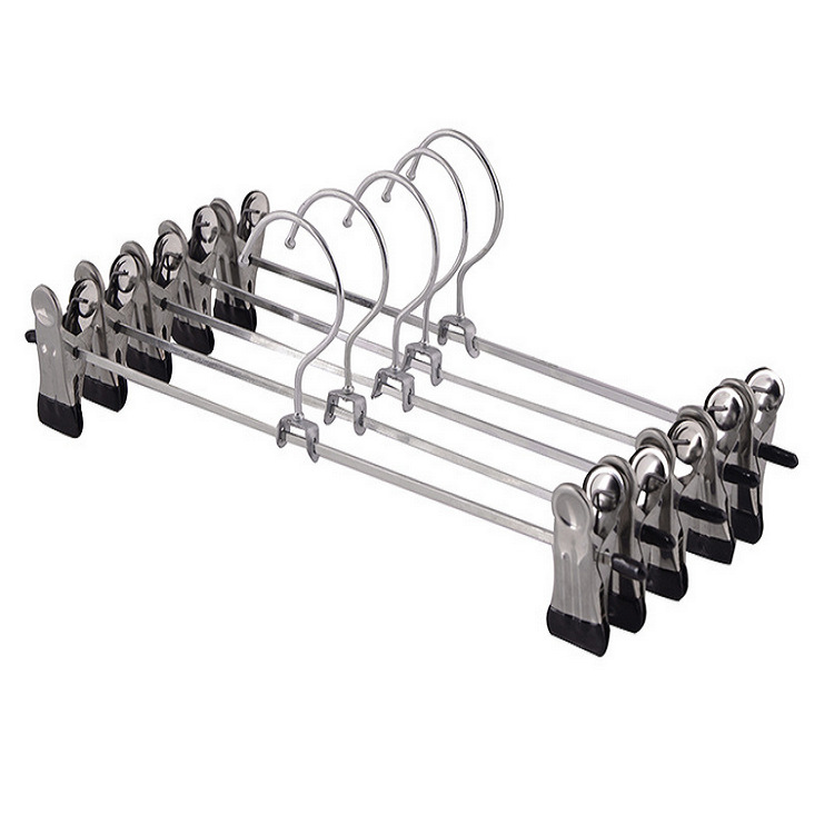 Popular factory direct windproof stainless steel pants clip multi-purpose pants rack clothes hanger creative home department store wholesale
