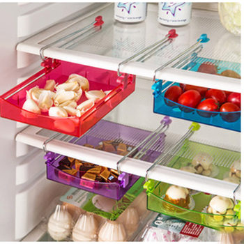 Cross-border Amazon kitchen refrigerator fresh-keeping partition layer multi-purpose storage box plastic drawer rack wholesale