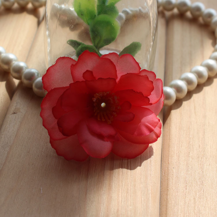 热卖diy仿真牡丹花 绢花花朵 婚庆花花头 花环材料 舞蹈裙花朵
