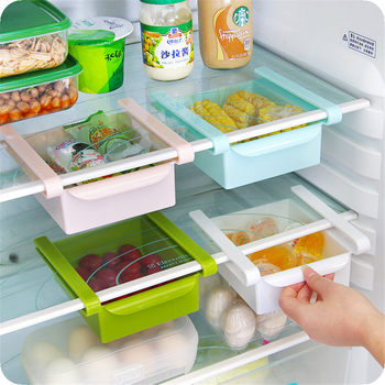 Pull-Out Storage Box for Kitchen Refrigerator, Creative Vegetable and Fruit Preservation Partition Layer, Practical Preservation Box Drawer