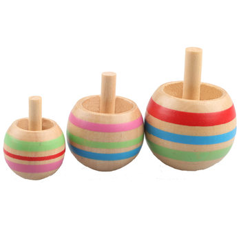 Wooden magic inverted rotating gyro 3 pack hot sale exquisite wooden educational toys in stock supply