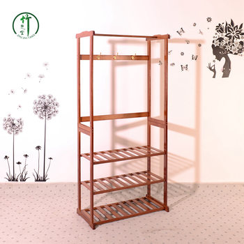 Zhu Zhitang Manufacturers Wholesale Supply Bamboo Bedroom Clothes Hanger Bamboo 80 Three Layers Shelf Clothes Hanger Strip