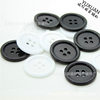 White/Black Four-Hole Thin-Edge Resin Buttons Are Available in Other Colors and Can Be Dyed, Available in Multiple Sizes