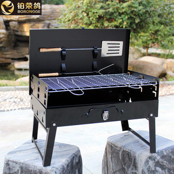 Platinum pigeon outdoor portable charcoal grill folding box barbecue grill gift grill factory direct distribution