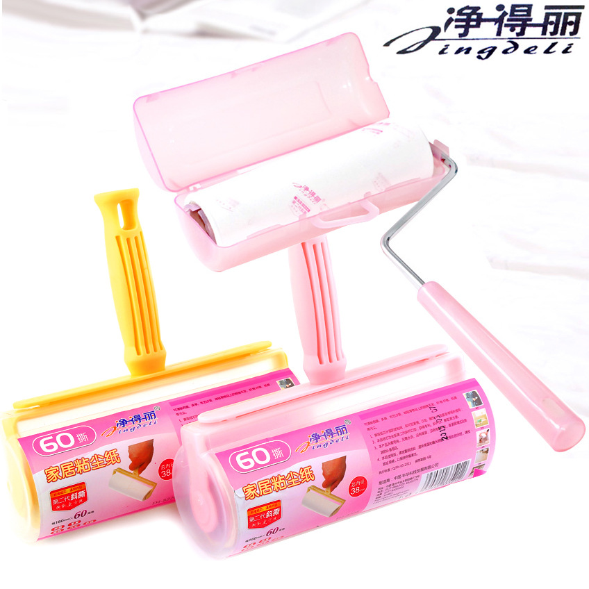 Jingdeli large-size home sticky roller sticky dust collector dust removal roller brush hair removal roller with oblique tear paper core